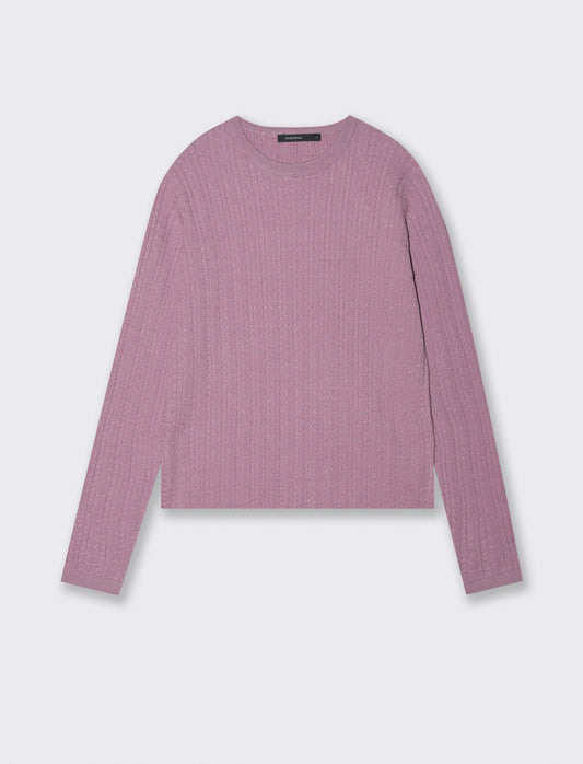 PULLOVER A TRECCE - Viola malva