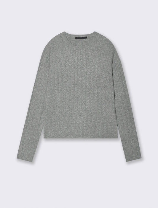 PULLOVER A TRECCE - Grigio mel.