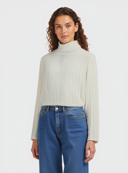 PULLOVER A TRECCE - Avorio