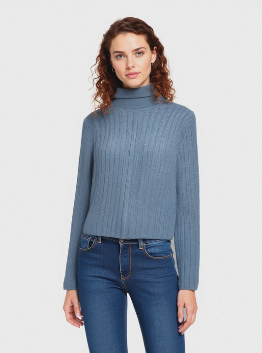 PULLOVER A TRECCE - Denim