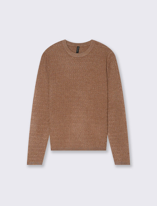 PULLOVER A TRECCE - Cammello