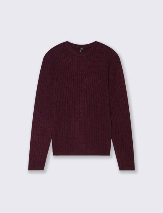 PULLOVER A TRECCE - Bordeaux