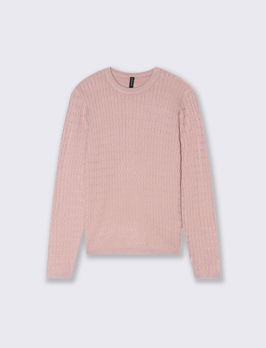 PULLOVER A TRECCE - Rosa antico