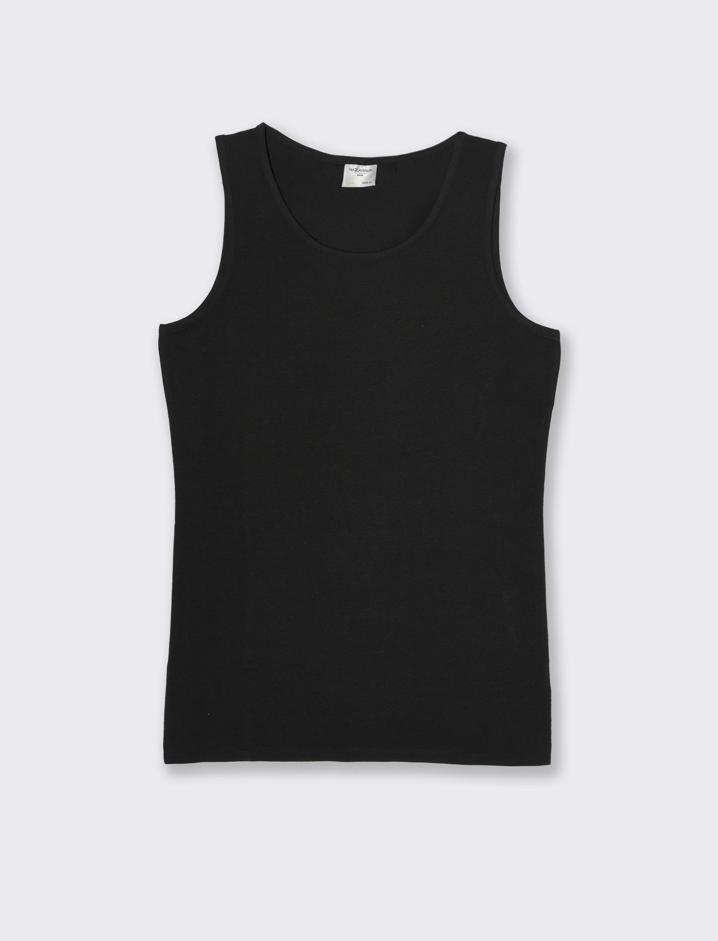 Canotta basic in cotone elasticizzato da uomo - Nero