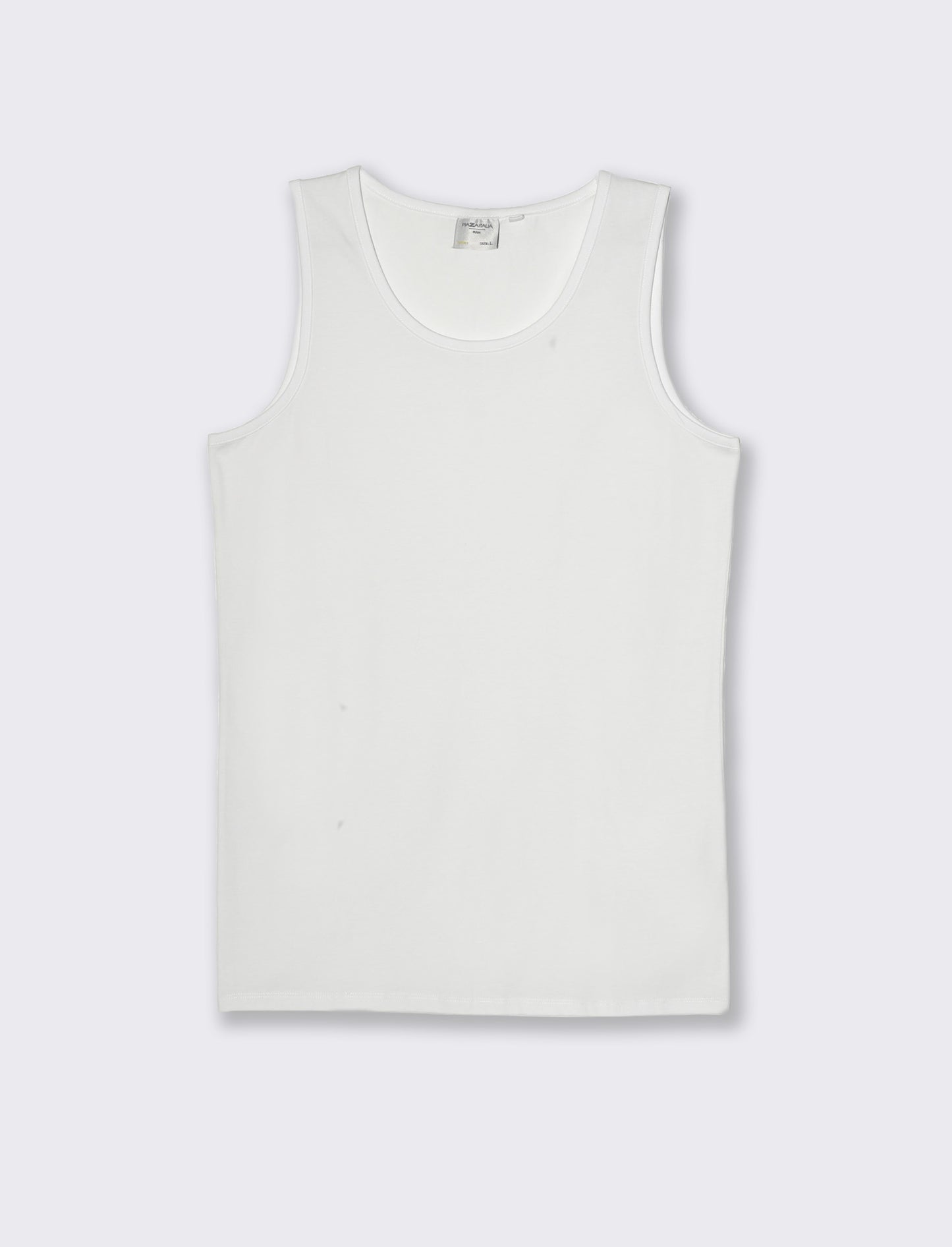 Canotta basic in cotone elasticizzato da uomo - Bianco