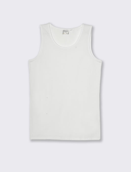 Canotta basic in cotone elasticizzato da uomo - Bianco