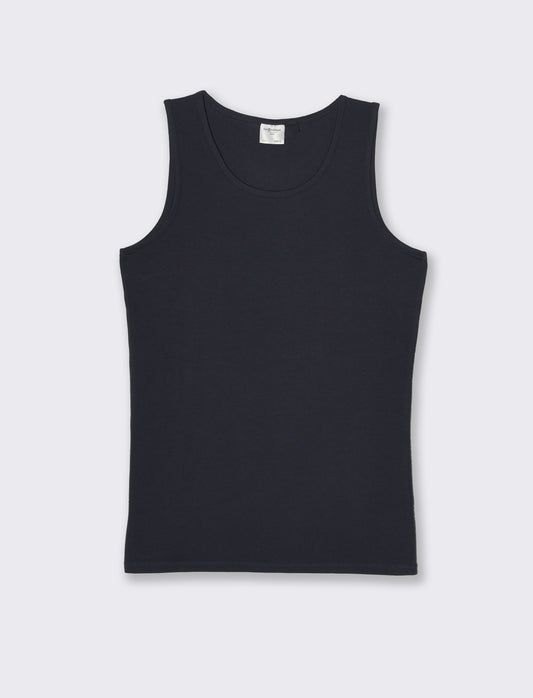 Canotta basic in cotone elasticizzato da uomo - Blu