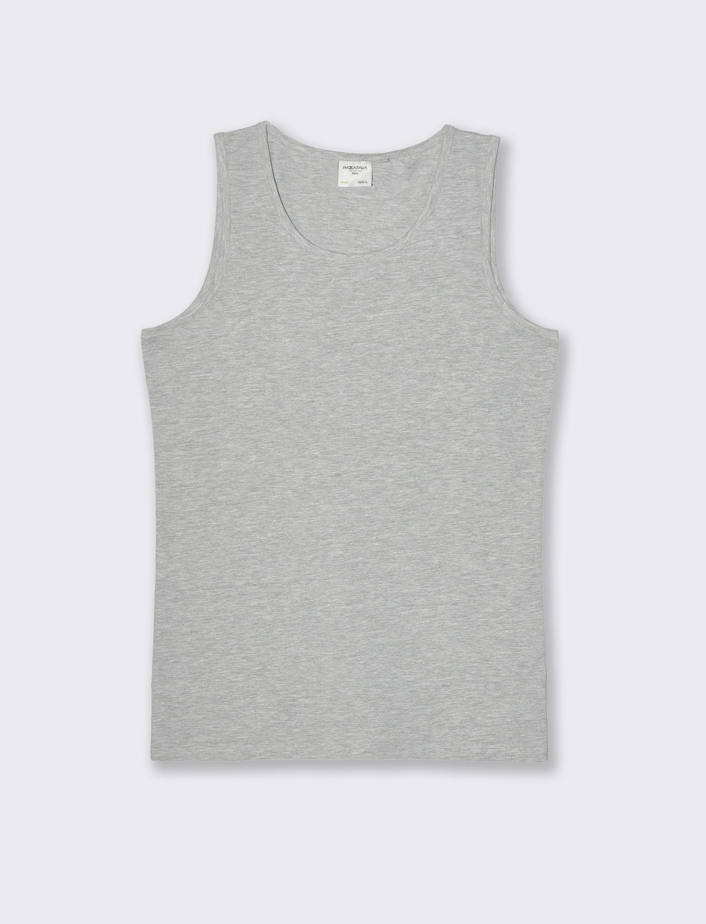 Canotta basic in cotone elasticizzato da uomo - Grigio mel.