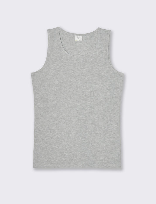 Canotta basic in cotone elasticizzato da uomo - Grigio mel.
