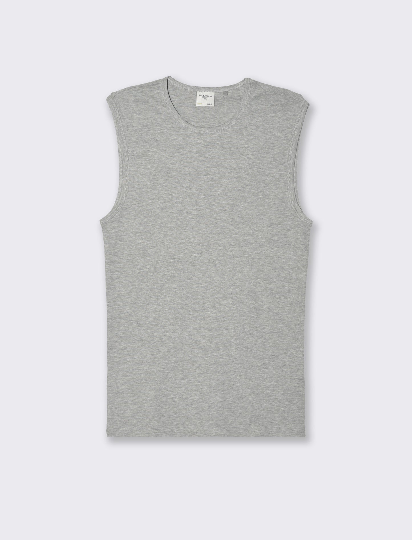 T-shirt senza maniche da uomo - Grigio mel.