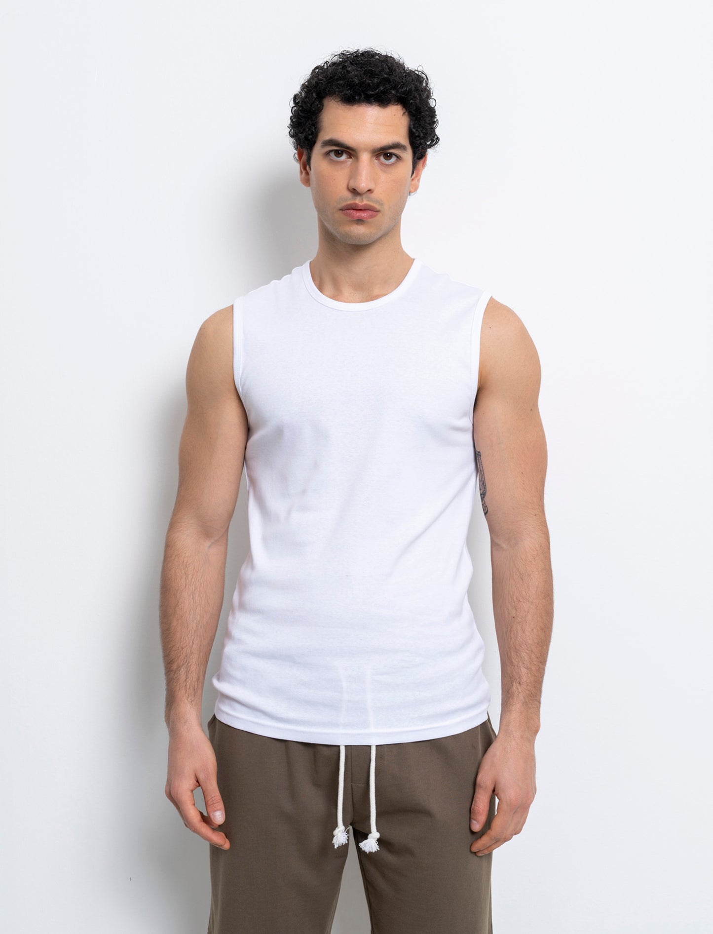 T-shirt senza maniche da uomo - Bianco