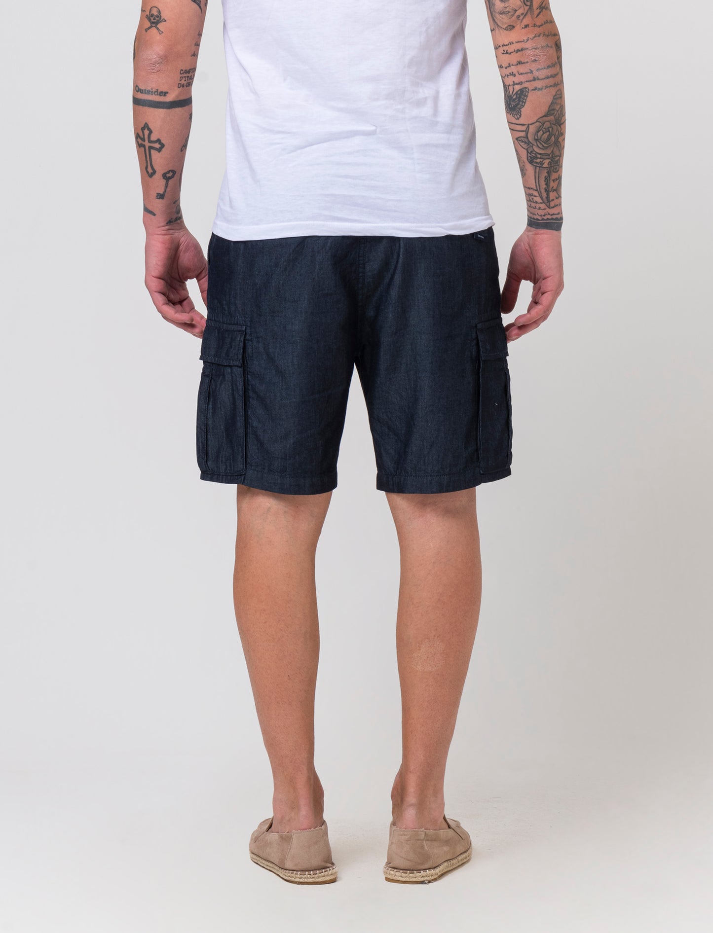 Bermuda leggero cargo fit da uomo - DENIM SCURO