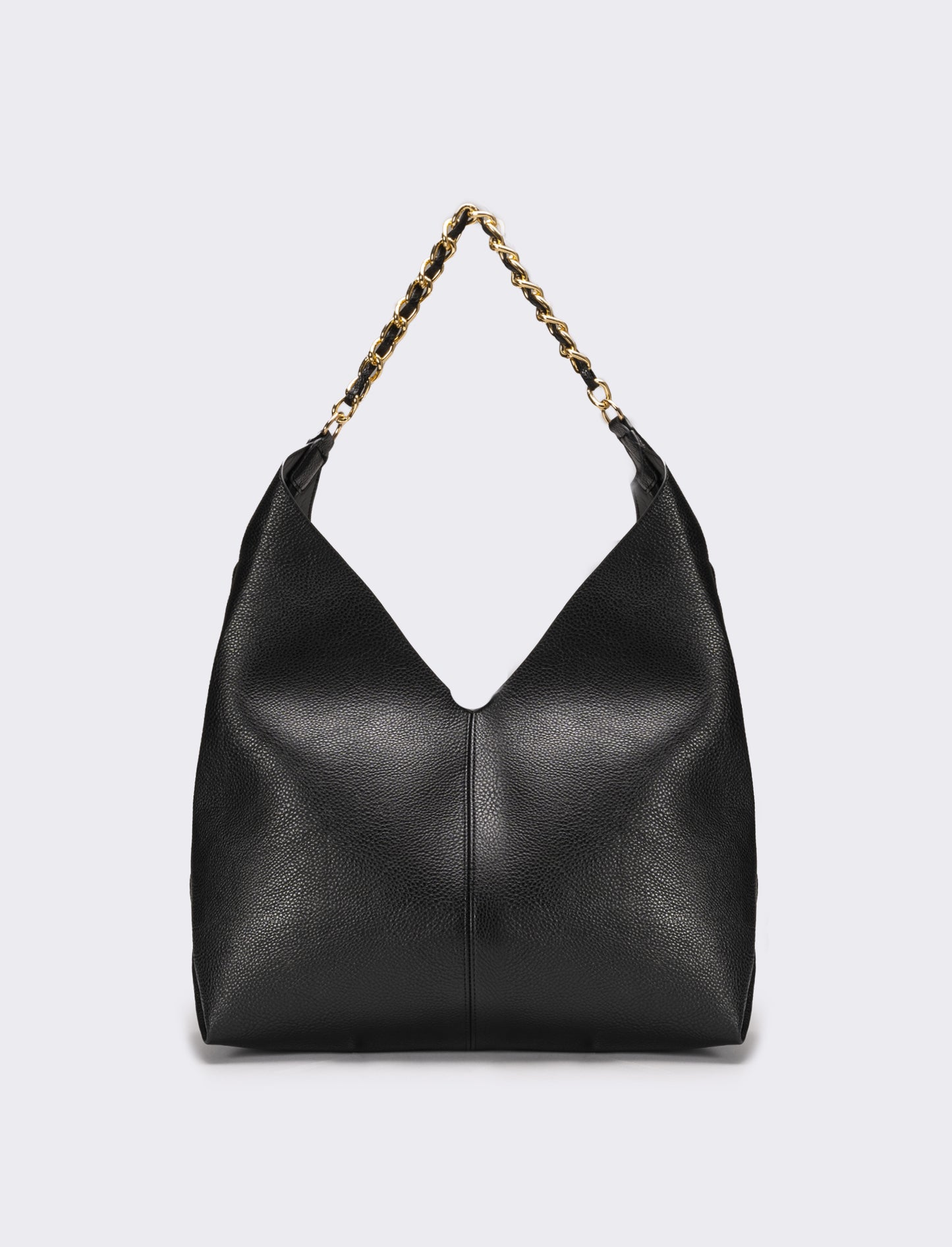 Borsa donna a sacca con catena - Nero