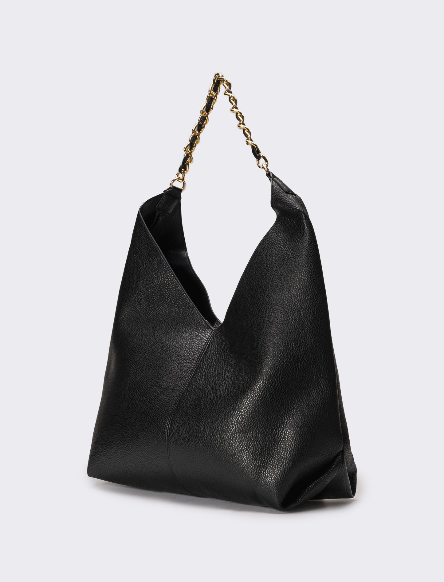 Borsa donna a sacca con catena - Nero