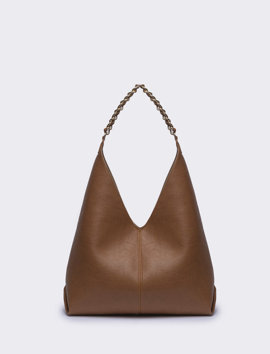 Borsa donna a sacca con catena - Cuoio