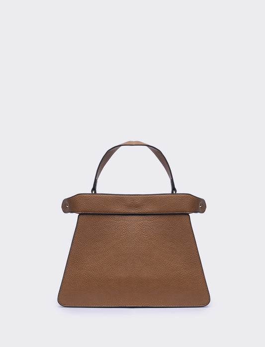 Borsa donna trapezio a mano 33l/24h/14p - Marrone