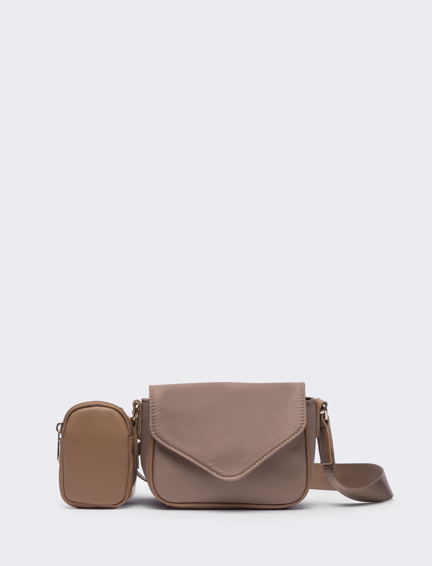 Borsetta donna tracolla in nylon con portamonete l17/h11/p6cm - Beige
