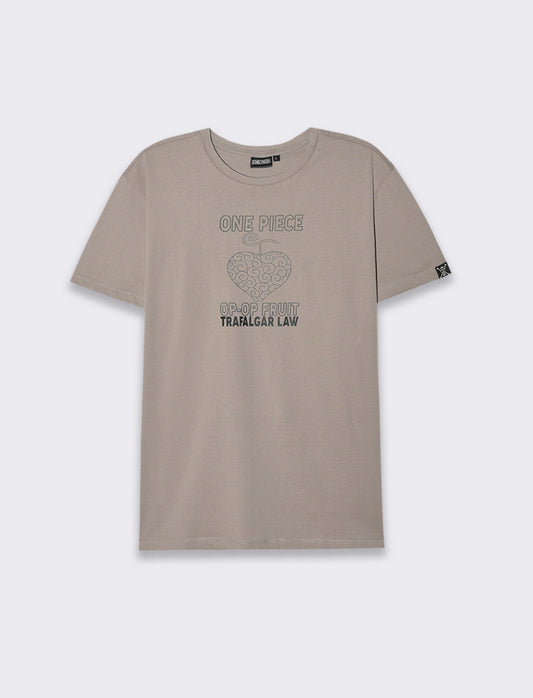 T-shirt stampa one piece da uomo - Grigio