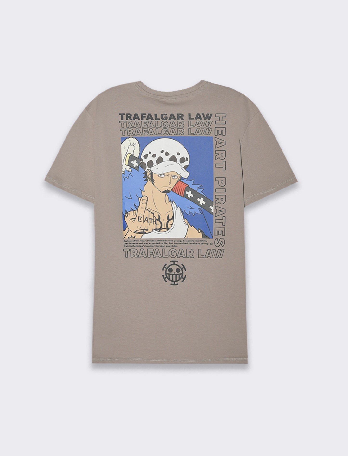 T-shirt stampa one piece da uomo - Grigio