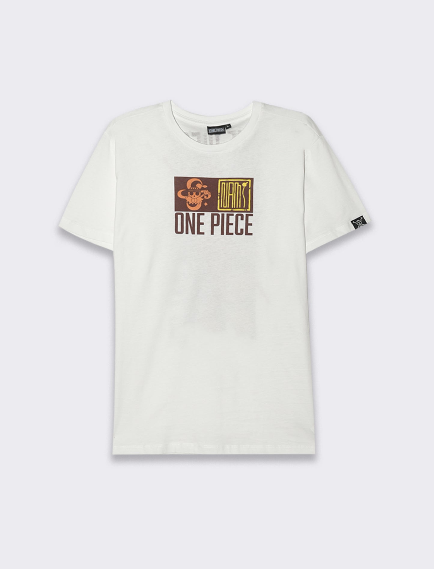 T-shirt stampa one piece da uomo - Bianco