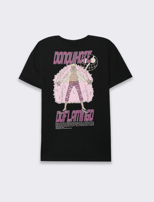T-shirt stampa one piece da uomo - Nero