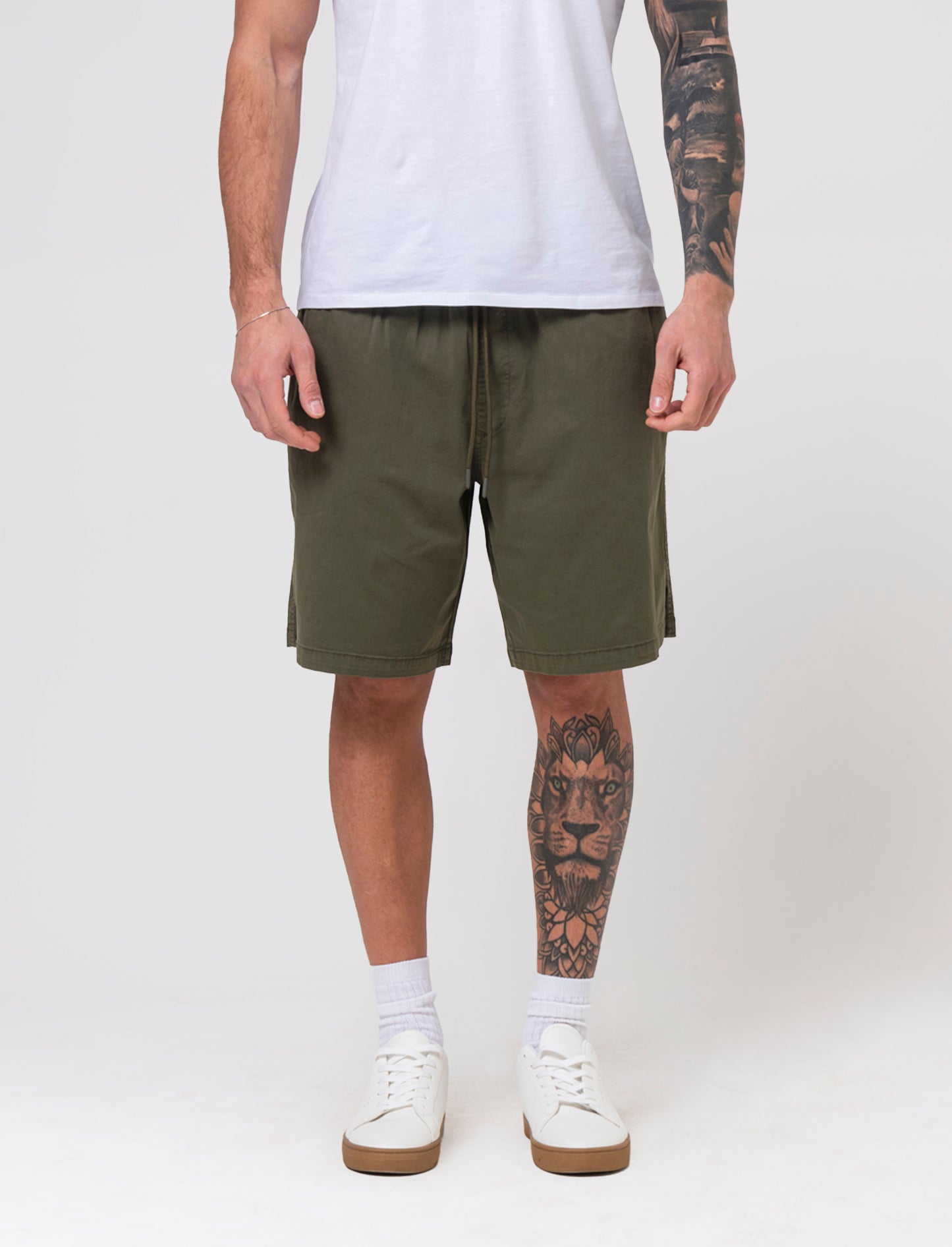 Bermuda baggy wide fit da uomo - Verde oliva