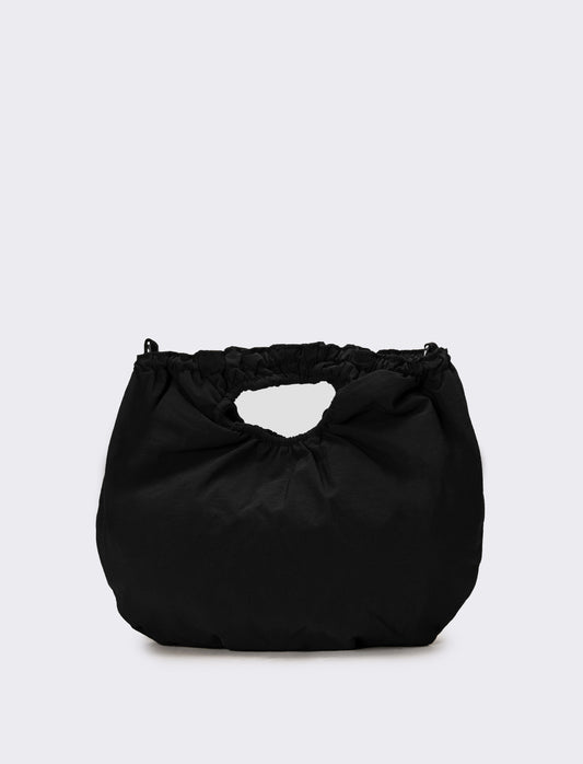Borsa donna con manico arricciato - Nero