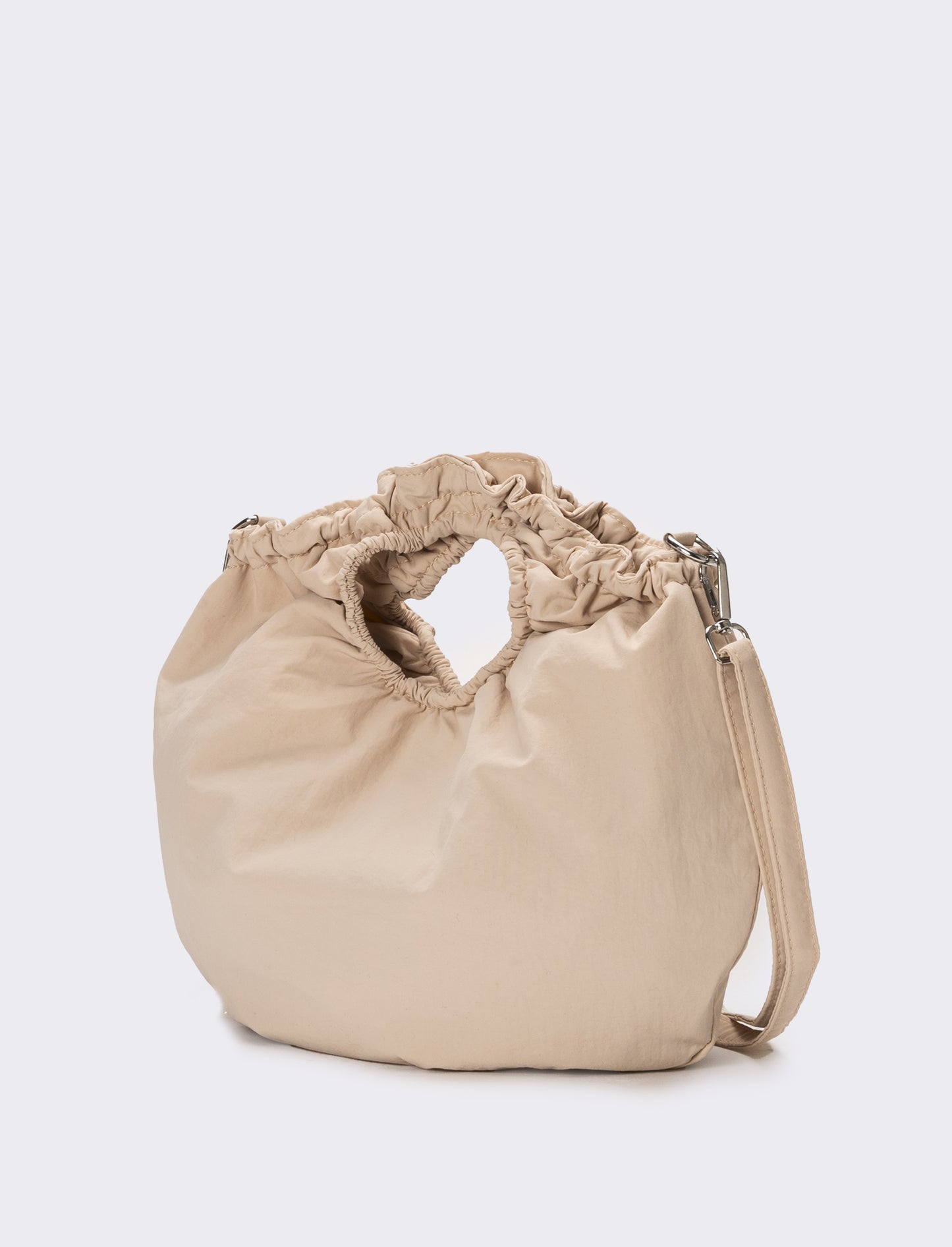 Borsa donna con manico arricciato - Beige