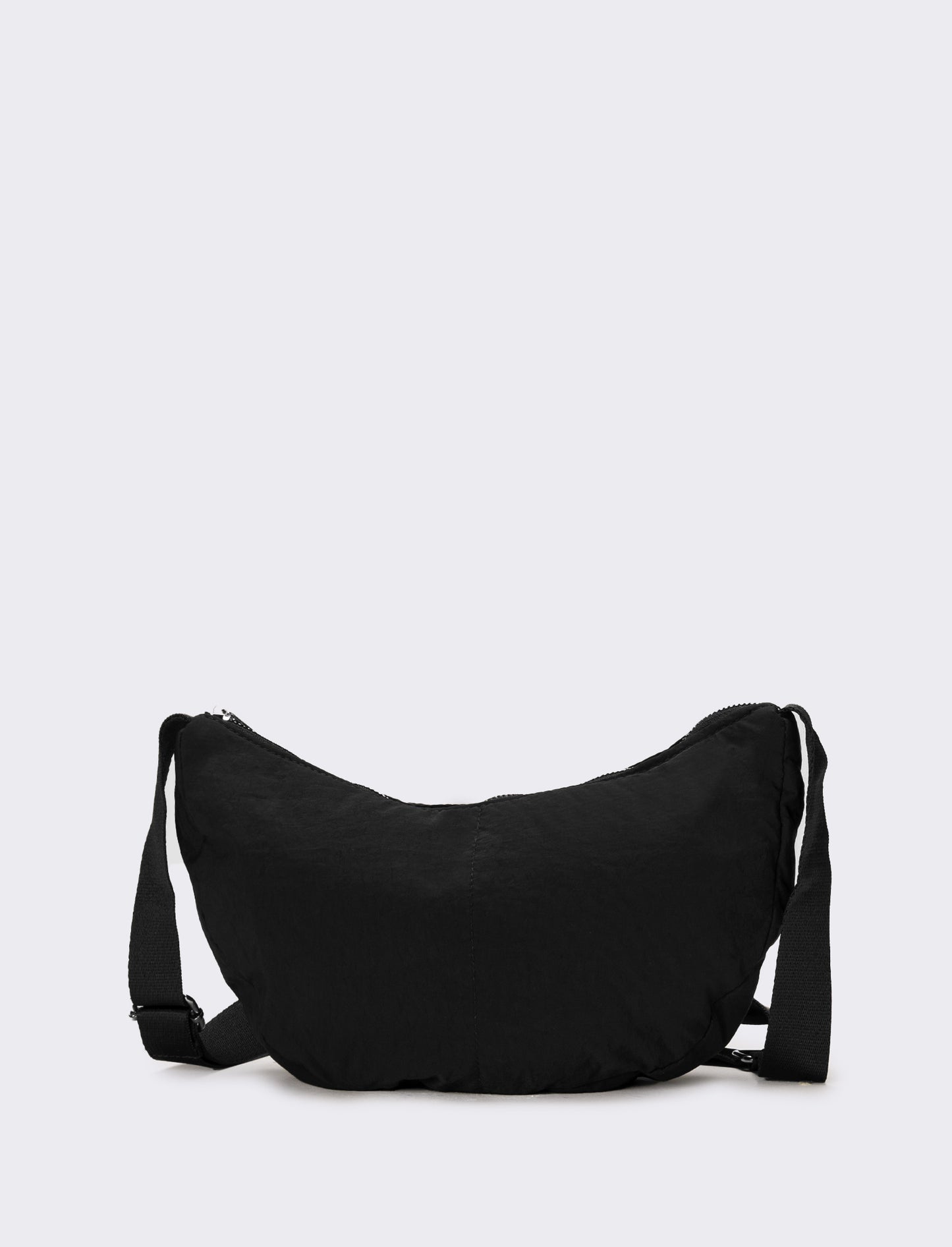 Borsa donna mezzaluna tracolla regolabile - Nero