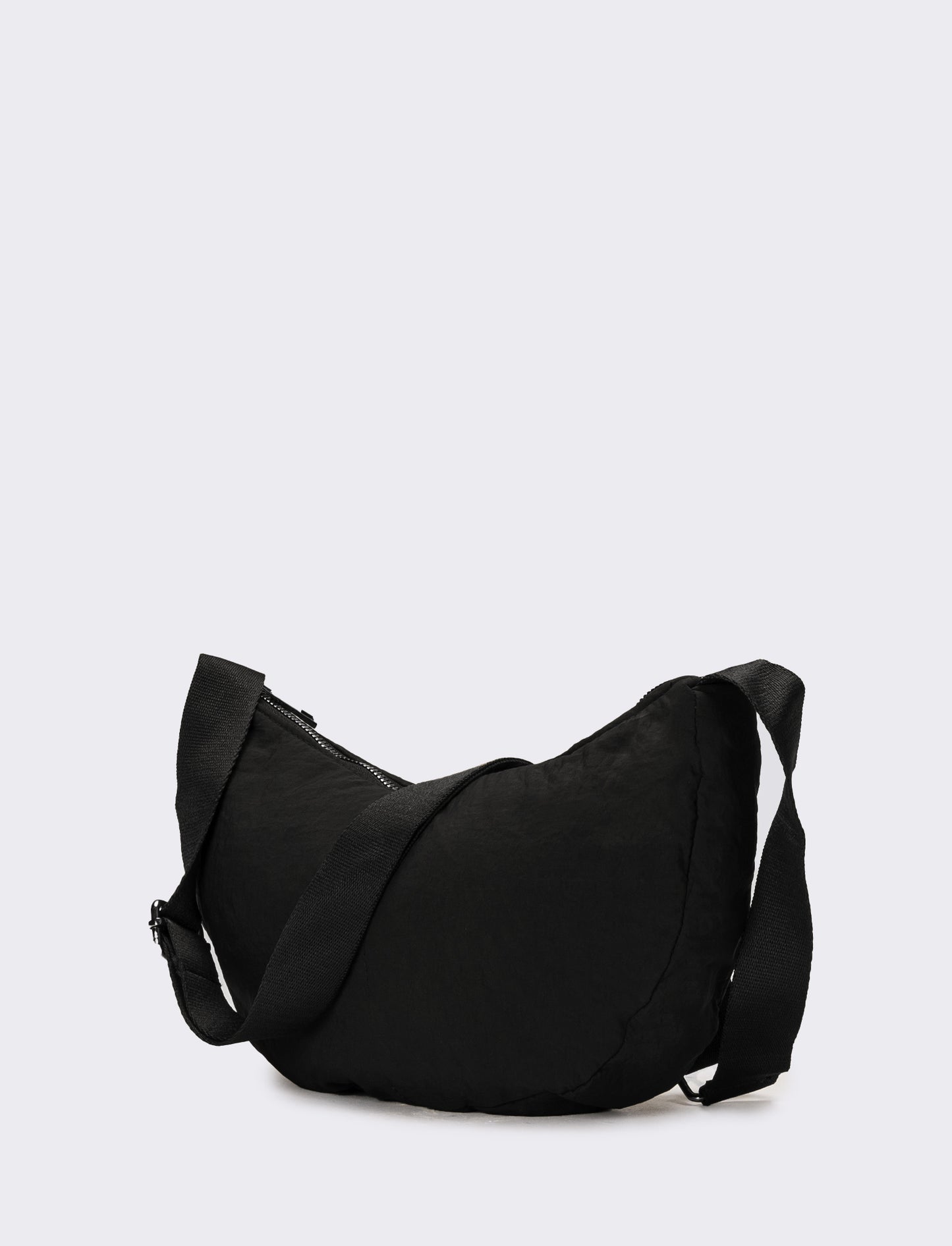 Borsa donna mezzaluna tracolla regolabile - Nero