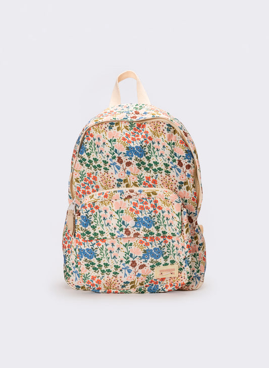 Zaino donna stampa fiori in nylon - Blu