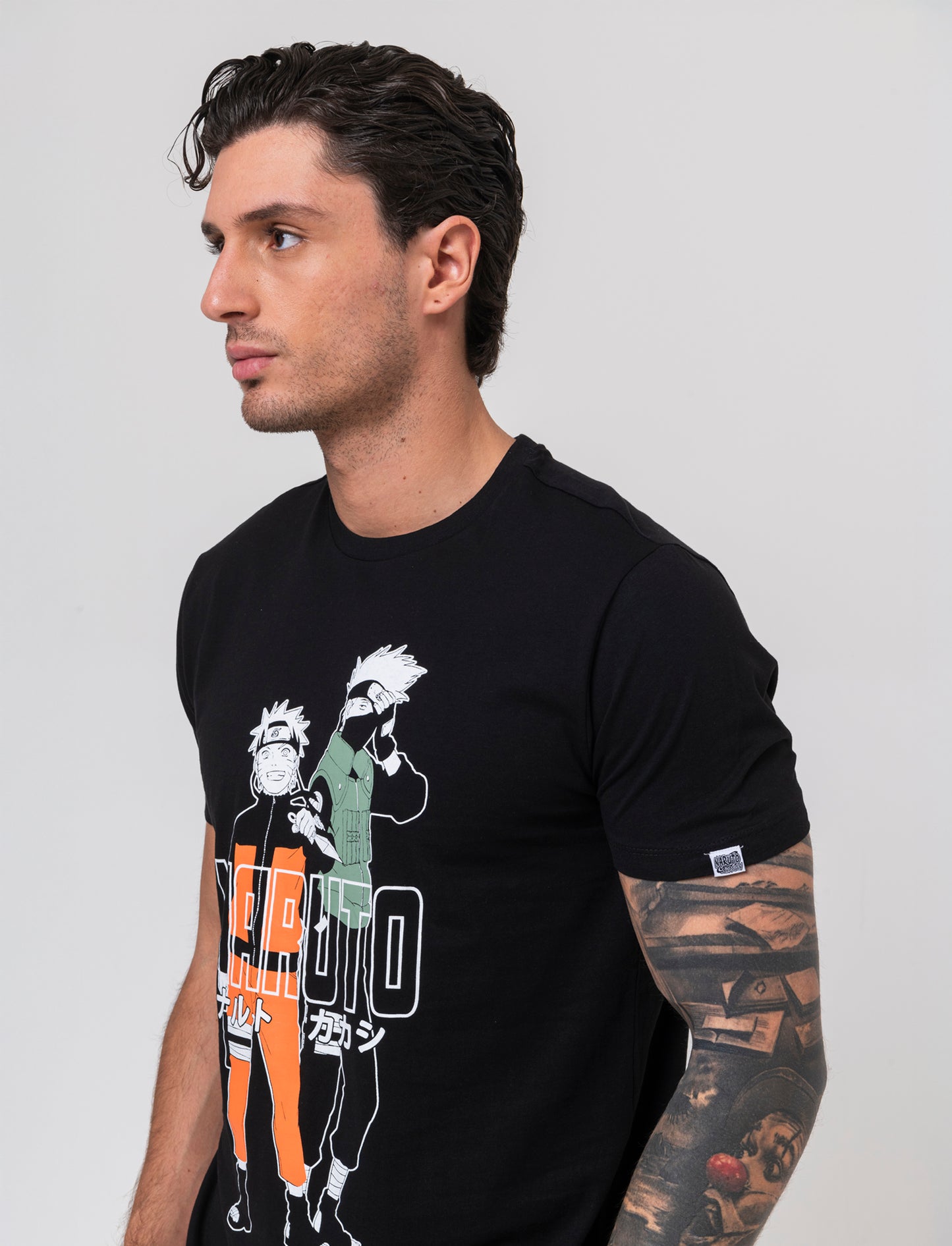 T-shirt stampa naruto da uomo - Nero
