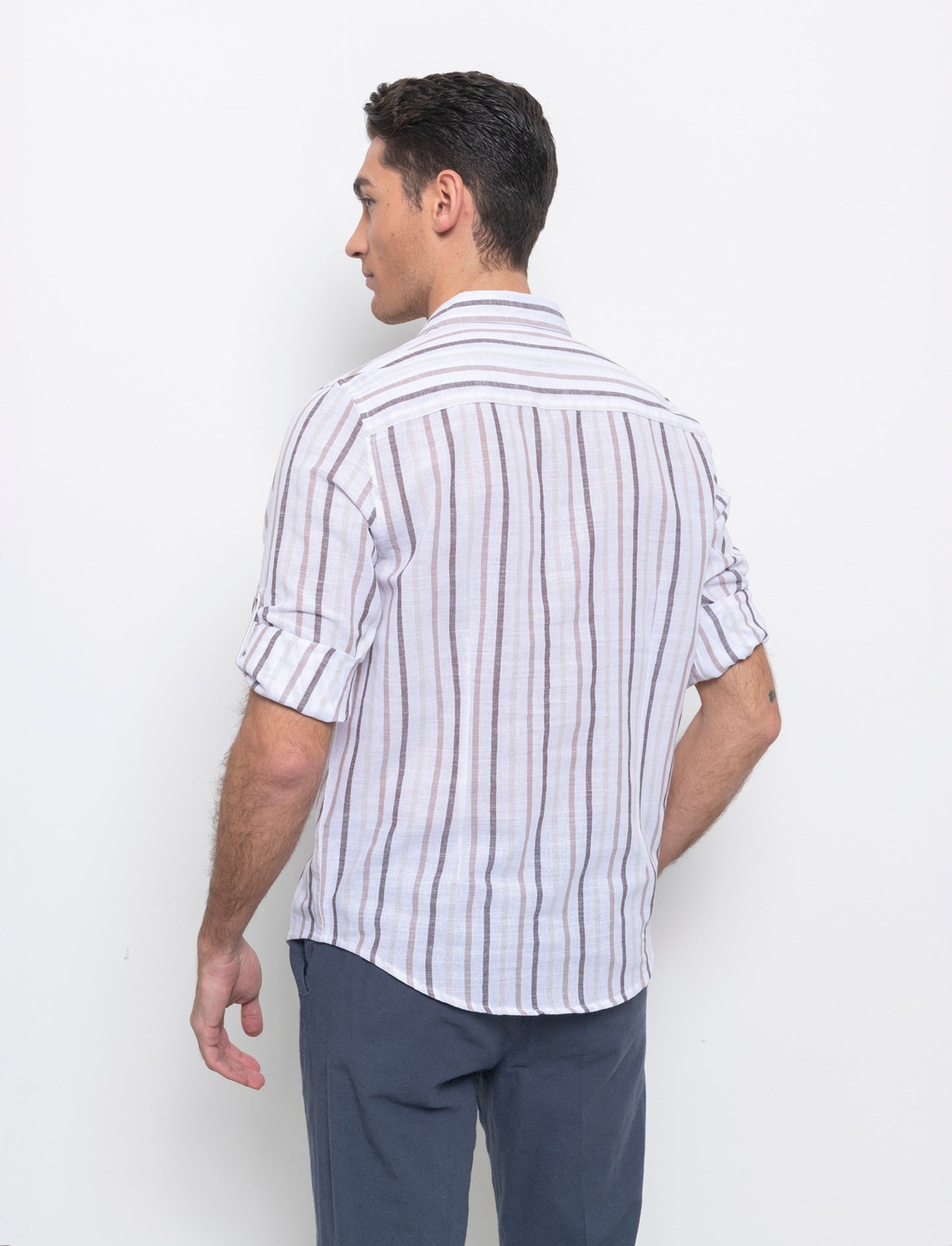 Camicia a righe da uomo - Beige