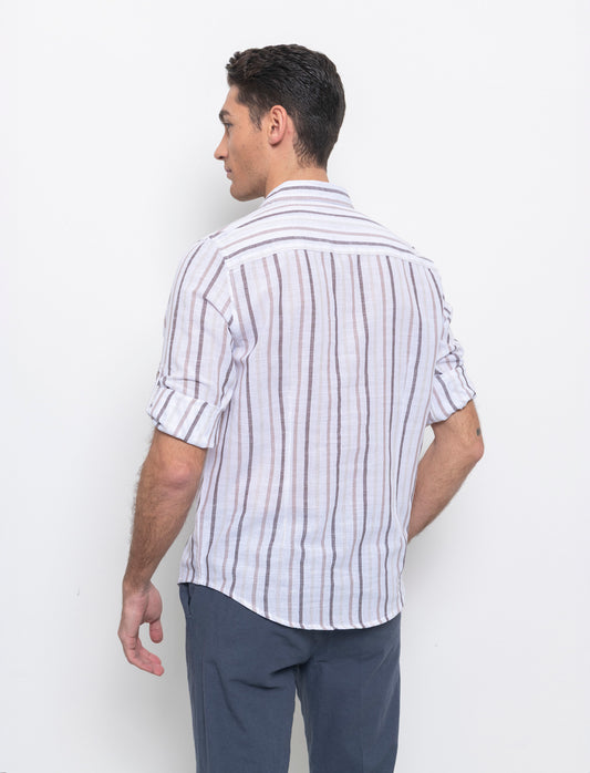 Man's striped shirt for stylish outfits - Beige