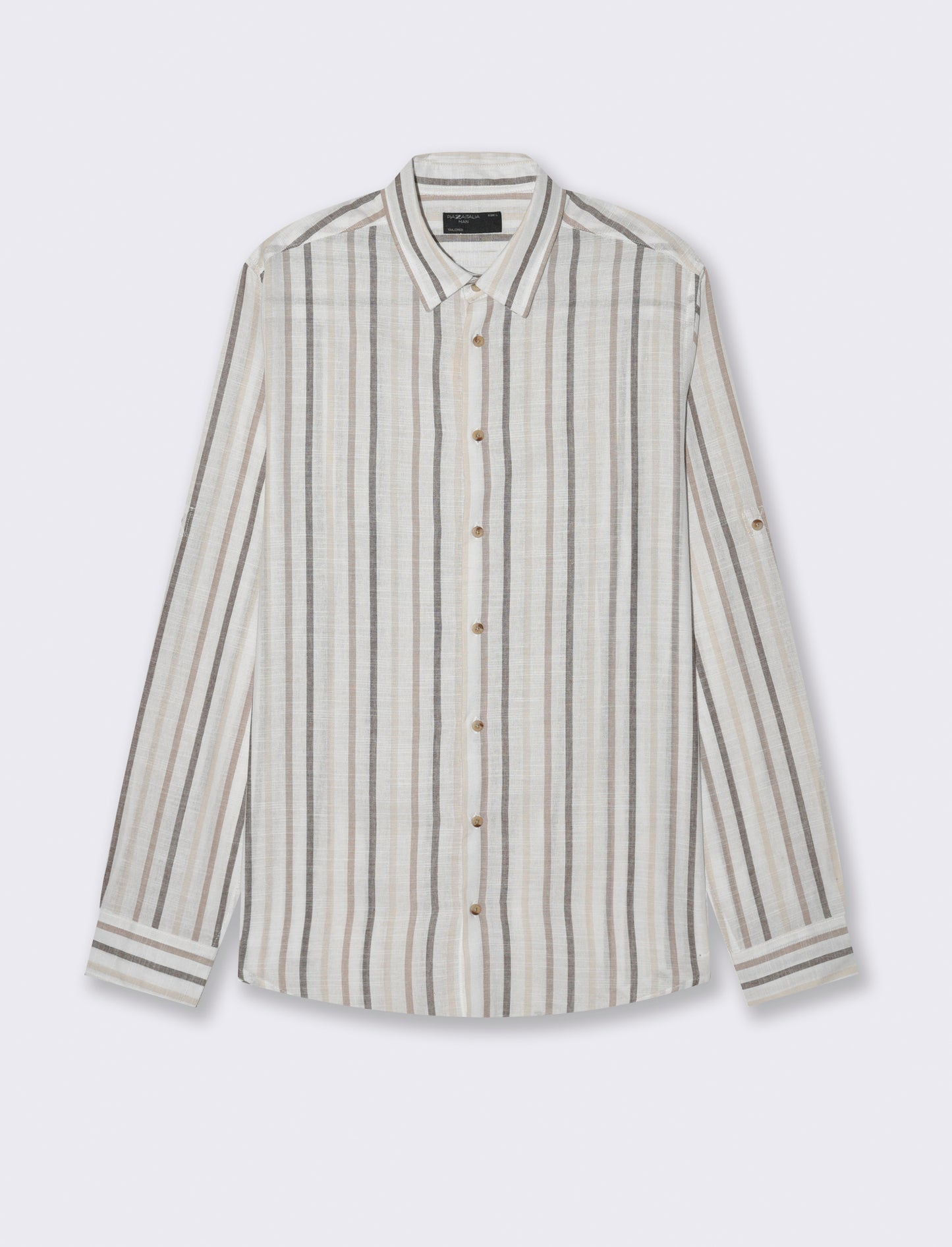 Camicia a righe da uomo - Beige
