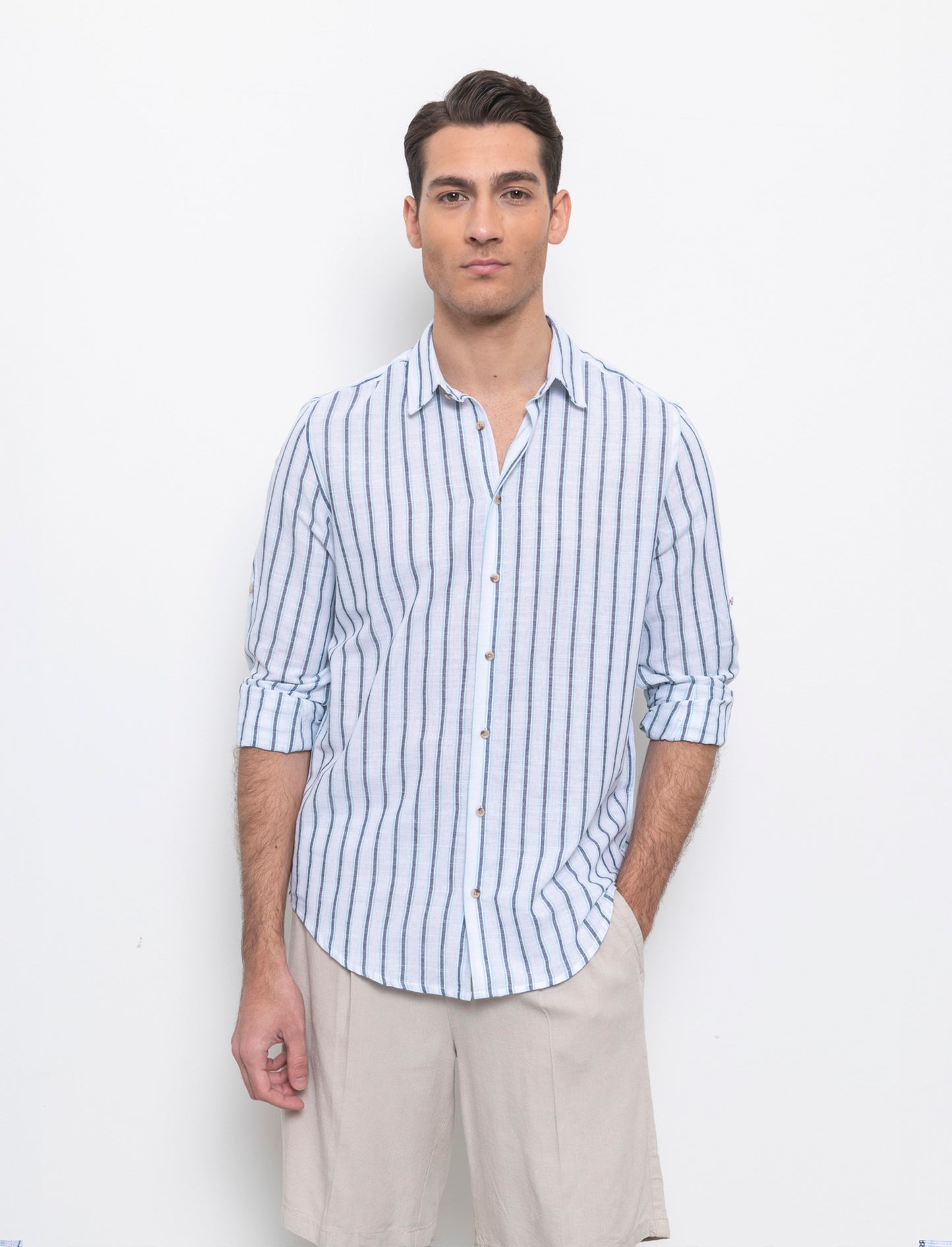 Camicia a righe da uomo - Blu