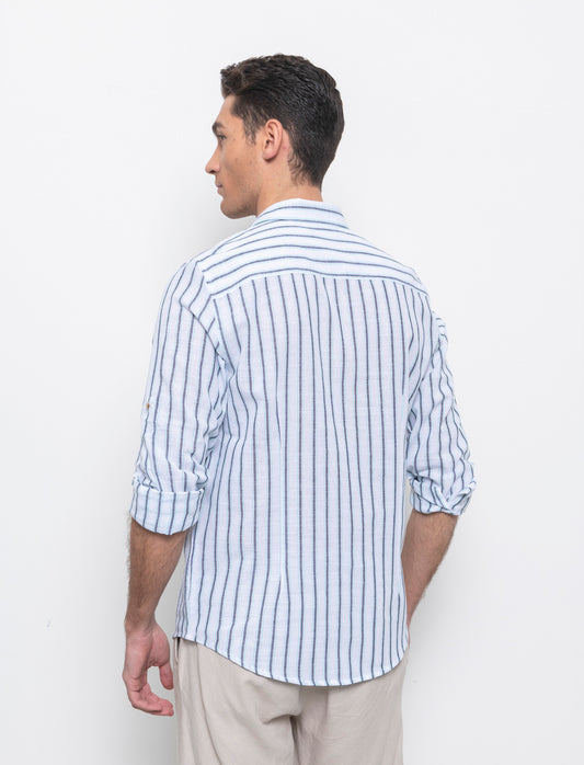 Man's striped shirt for stylish outfits - Blue