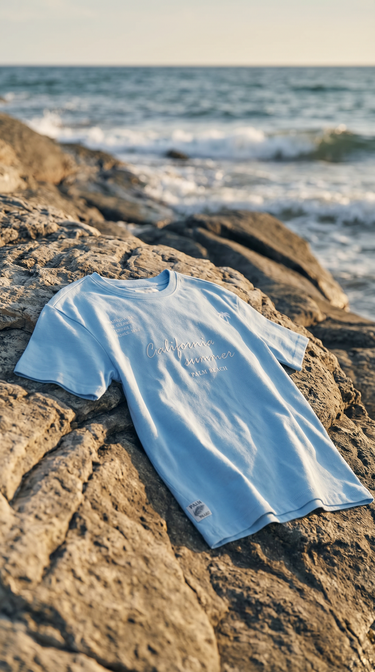 T-SHIRT JOGGING con Stampa e Ricamo - Azzurro