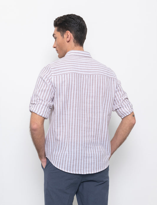 Man's striped shirt for stylish outfits - Grey