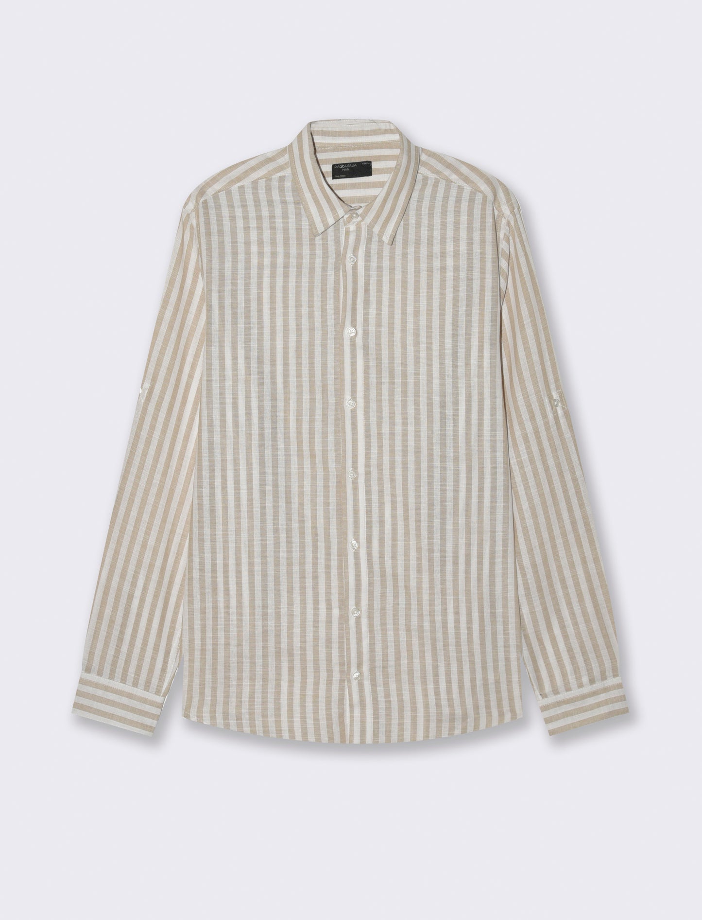 Camicia a righe da uomo - Verde salvia