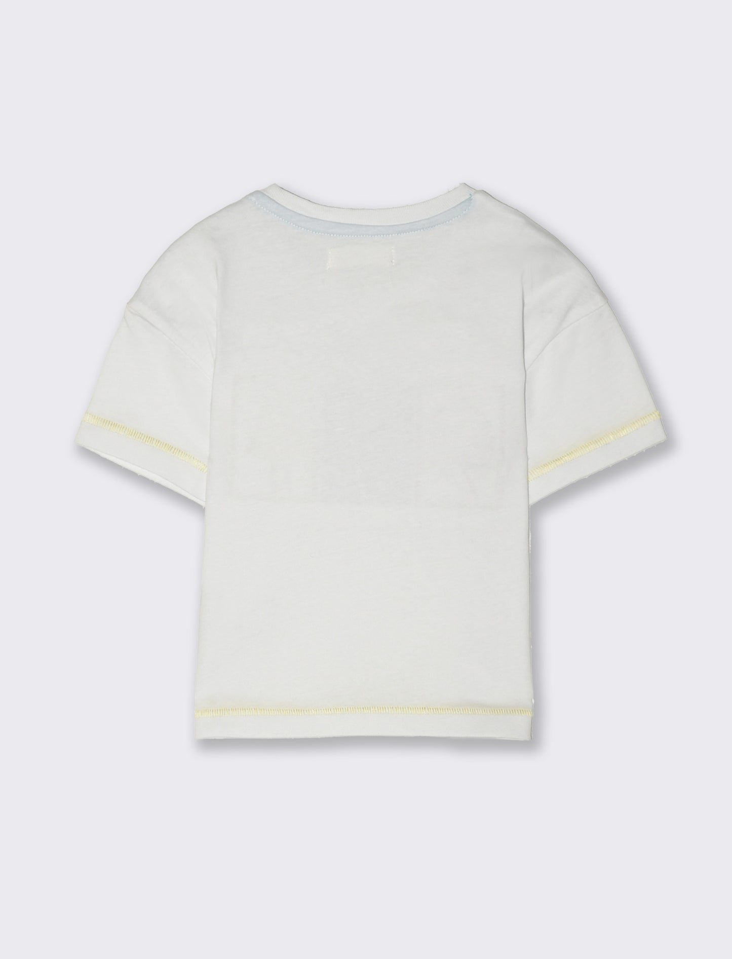 T-shirt girocollo con stampa sfumata da neonato - Bianco