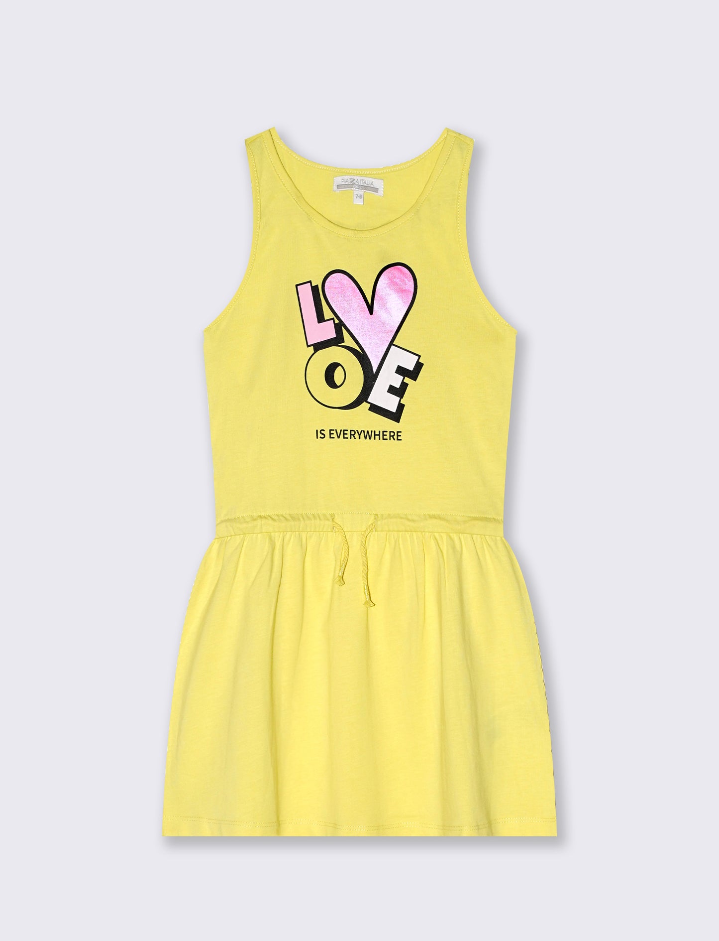 Vestito ampio da bambina - Giallo limone
