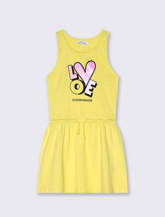 Vestito ampio da bambina - Giallo limone
