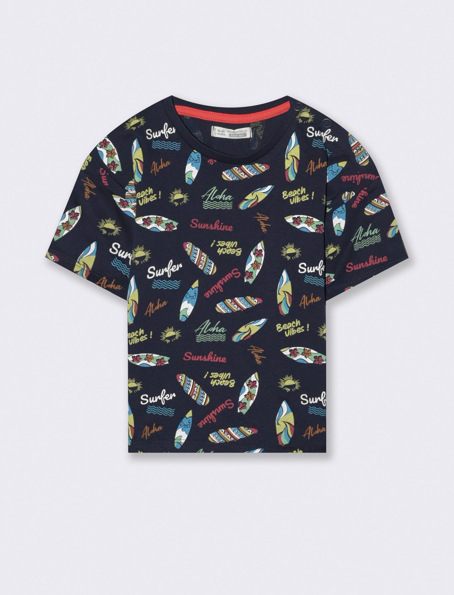 T-shirt mezza manica con stampe da neonato - Fantasia
