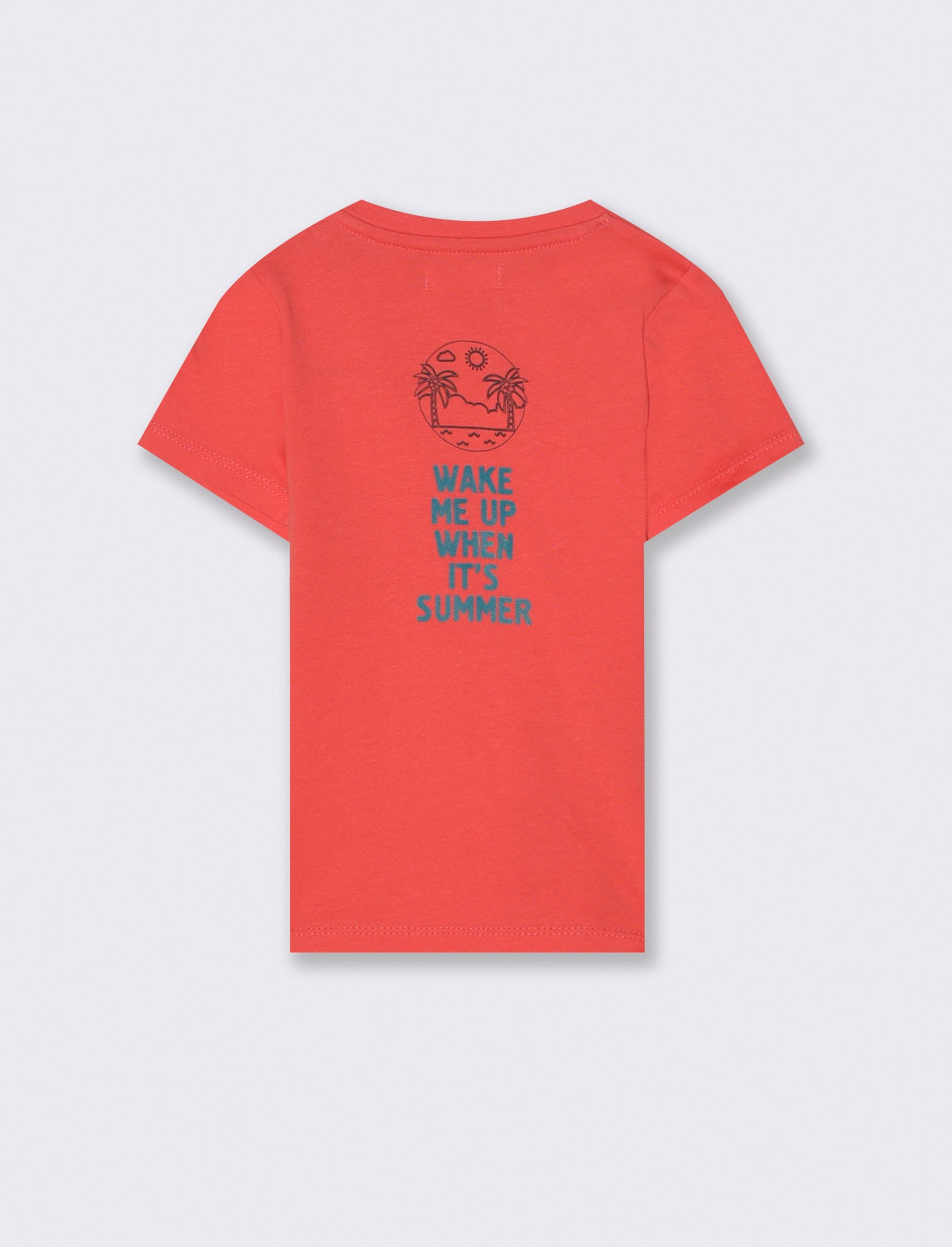 T-shirt all over con stampa piazzata da neonato - Corallo
