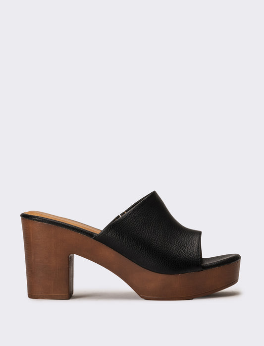 Sabot  tacco alto da donna - Nero