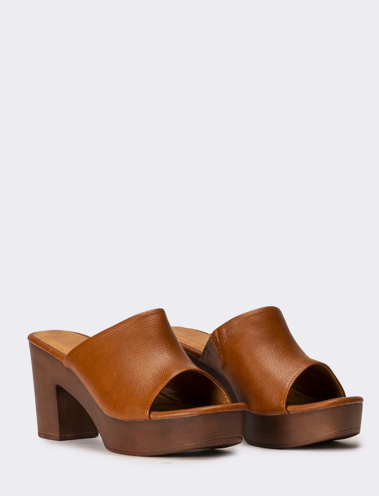 Sabot  tacco alto da donna - Cuoio