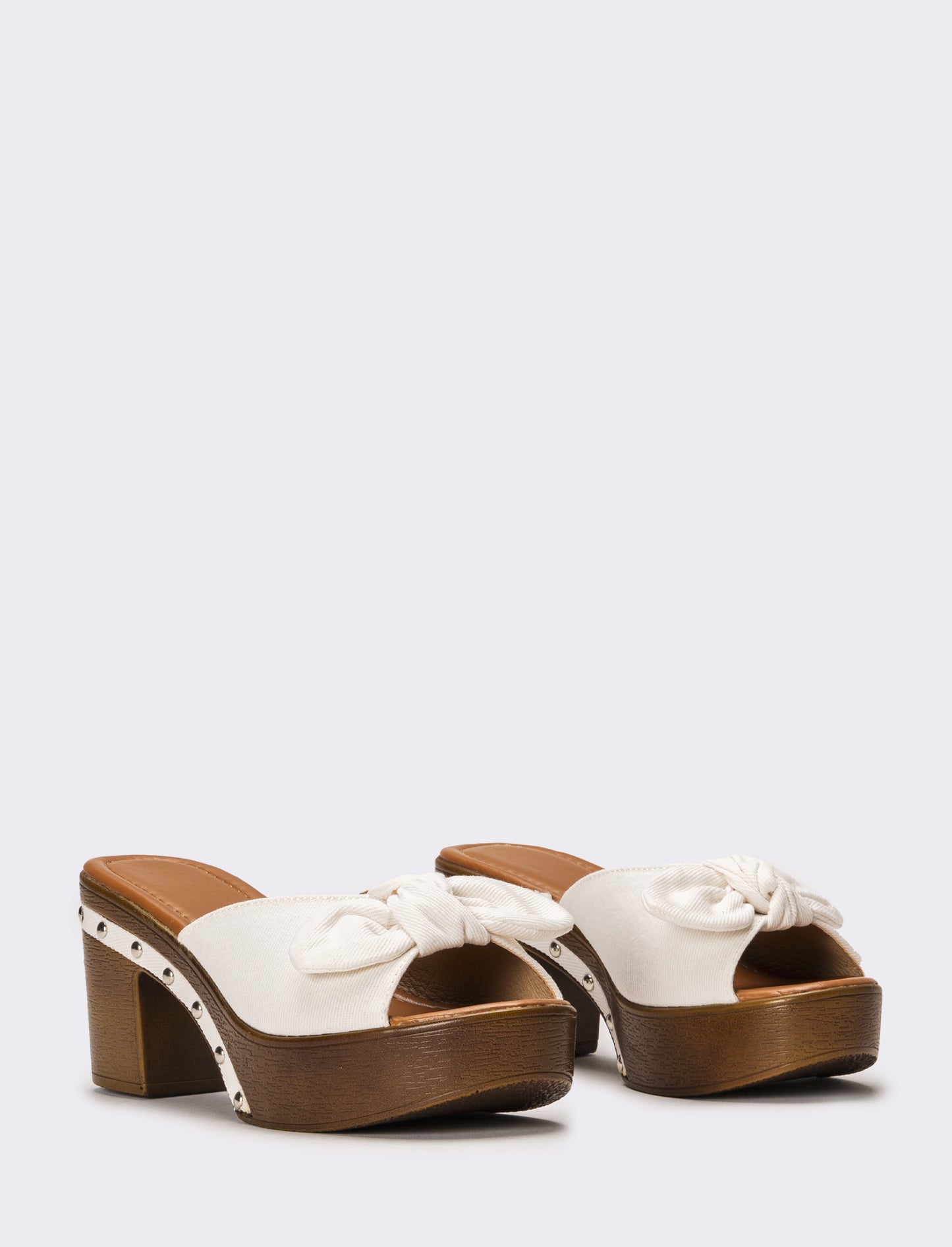 Sabot con fiocco da donna - Bianco