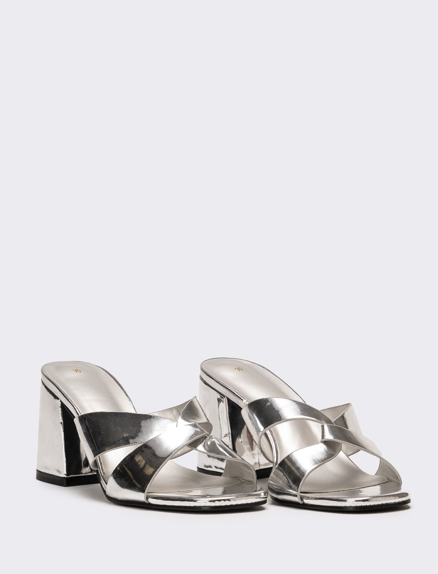 Mule da donna metallizata - Argento