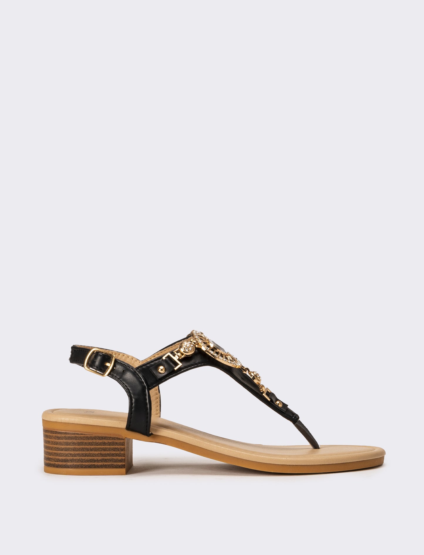 Sandalo da donna con applicazione - Nero